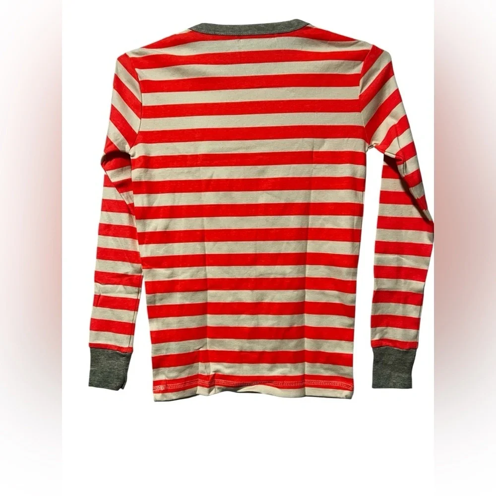 GAP orange and Cream Striped Long Sleeve Tee
